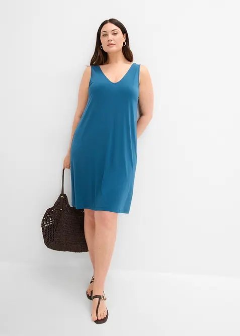 Robe d&eacute;bardeur fluide &agrave; col V, bonprix