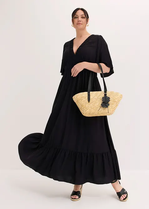 Maxi-Stufenkleid aus flie&szlig;ender Viskose, bonprix