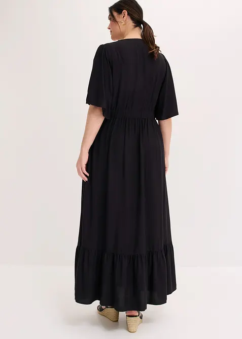 Maxi-Stufenkleid aus flie&szlig;ender Viskose, bonprix