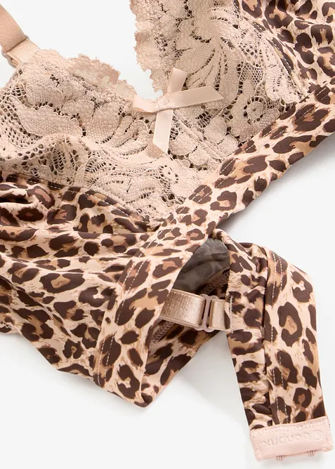 Soutien-gorge bralette sans armatures avec doublure douce et imprim&eacute; l&eacute;opard, bonprix