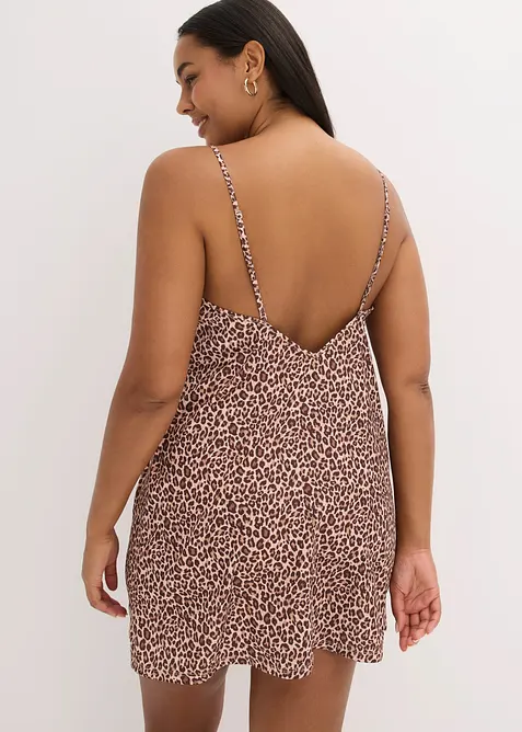 Satin Neglig&eacute; mit Leopardenmuster, bonprix