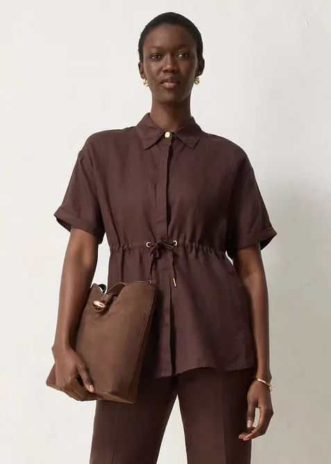 Longbluse aus reinem Leinen, bonprix