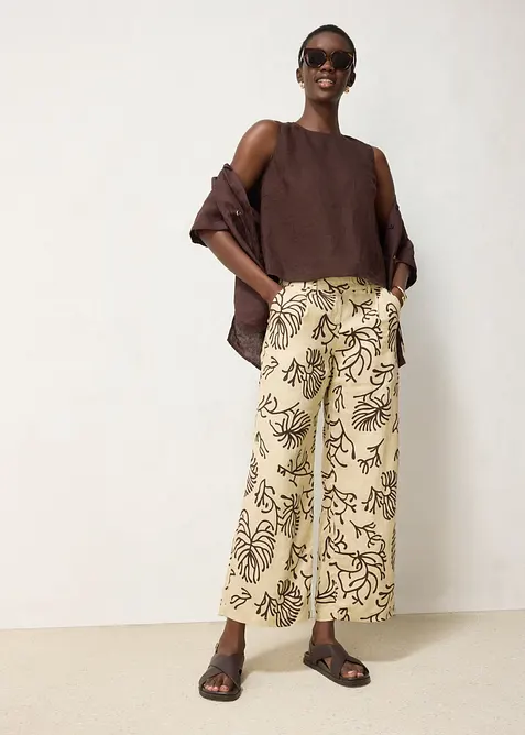 Marlenehose aus reinem Leinen, bonprix