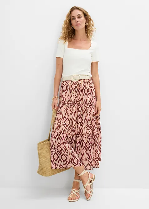 Stufenrock aus Chiffon, bonprix