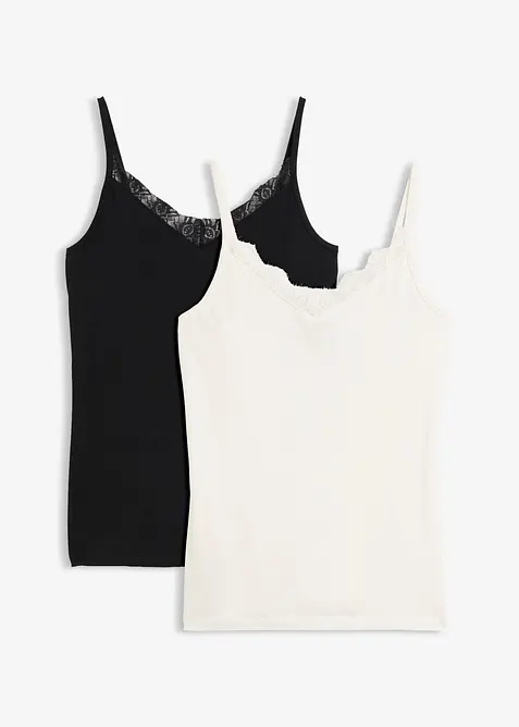 Spitzentop (2er Pack), bonprix