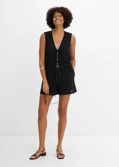 Short en maille ajour&eacute;e, bonprix