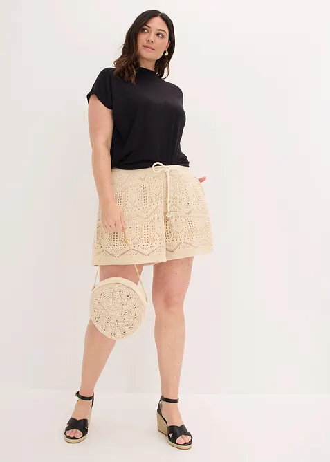 Short en maille ajour&eacute;e, bonprix