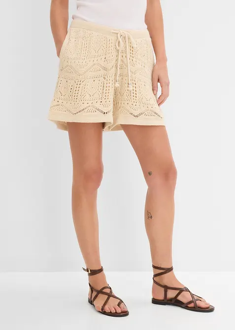 Short en maille ajour&eacute;e, bonprix