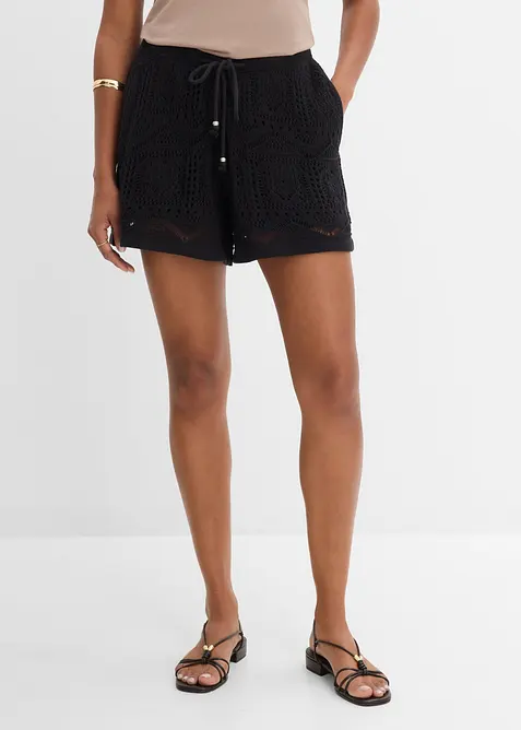 Short en maille ajour&eacute;e, bonprix