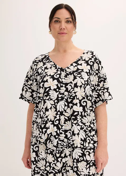 Chemisier manches courtes en viscose fluide, bonprix