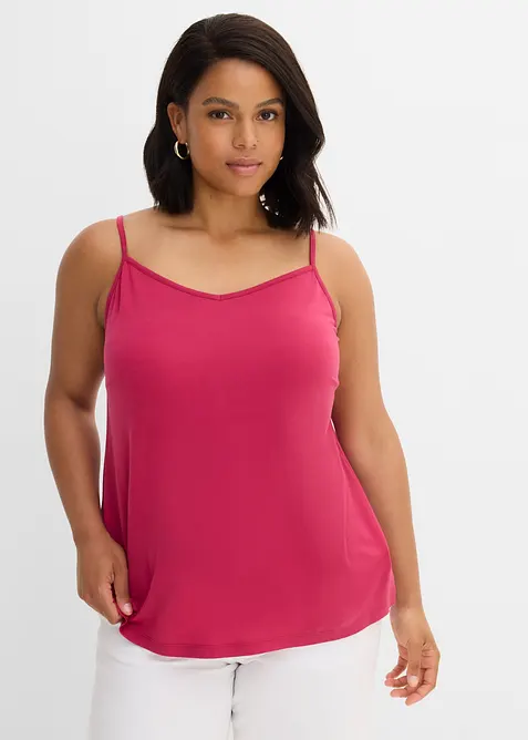 Top fluide &agrave; bretelles spaghetti en lyocell extensible, bonprix