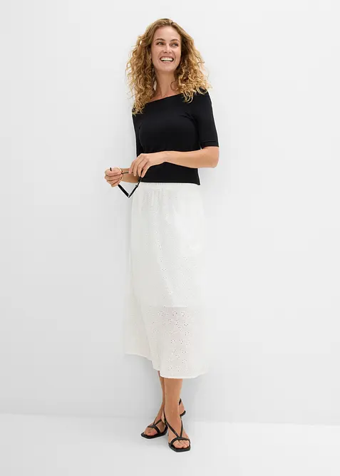 Jupe midi 100% coton, bonprix