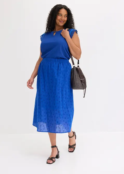 Jupe midi 100% coton, bonprix