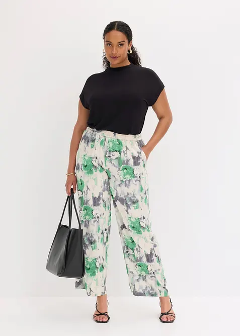 Pantalon large en satin, bonprix