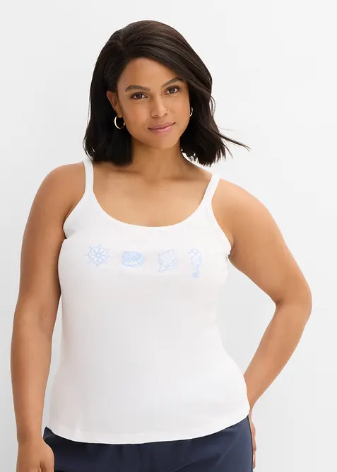 Top c&ocirc;tel&eacute; 100% coton, bonprix