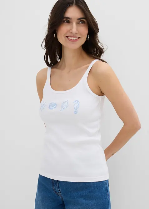 Top c&ocirc;tel&eacute; 100% coton, bonprix