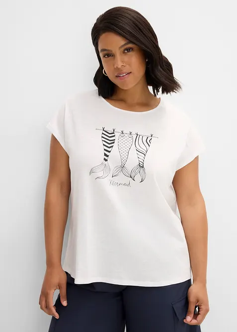 L&eacute;ger T-shirt long 100% coton, bonprix