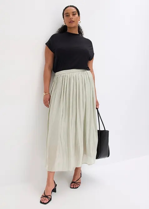 Jupe midi effet froiss&eacute;, bonprix