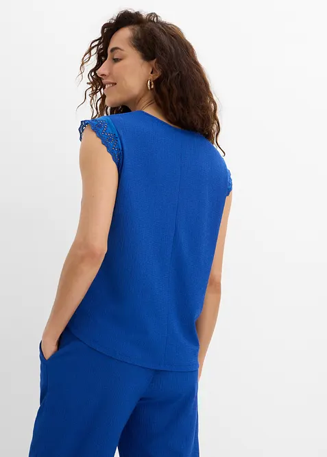 Top sans manches en cr&ecirc;pe textur&eacute;, bonprix