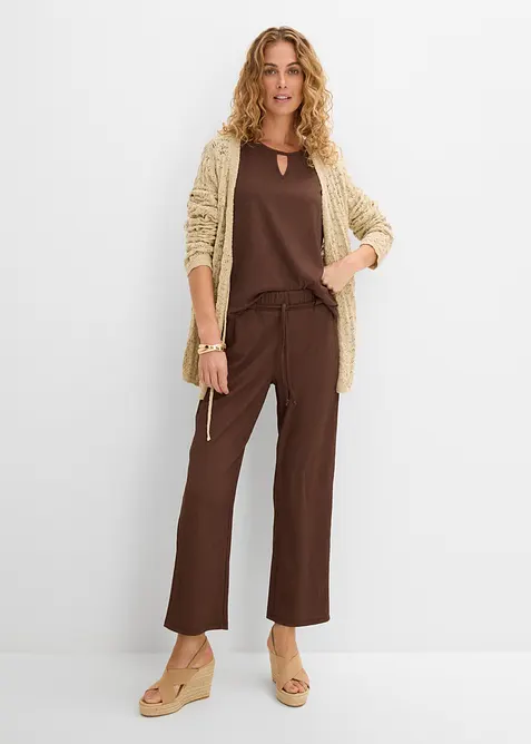 Jersey-Schlupfhose aus strukturiertem Cr&ecirc;pe, bonprix