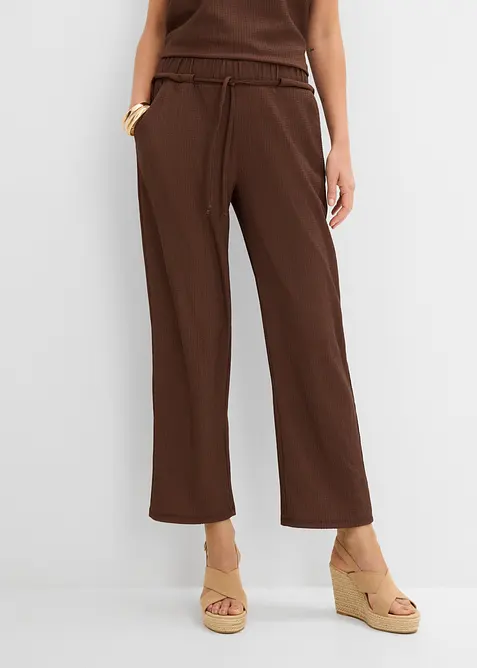 Jersey-Schlupfhose aus strukturiertem Cr&ecirc;pe, bonprix