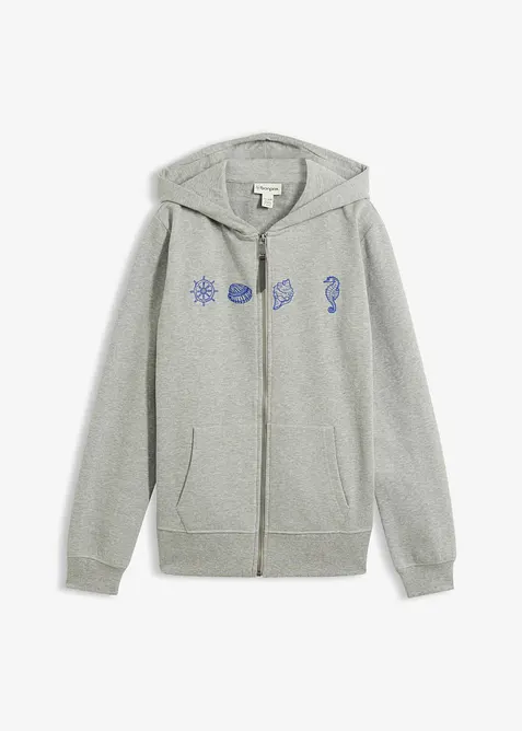 Kapuzen-Sweatjacke aus reiner Baumwolle, bonprix