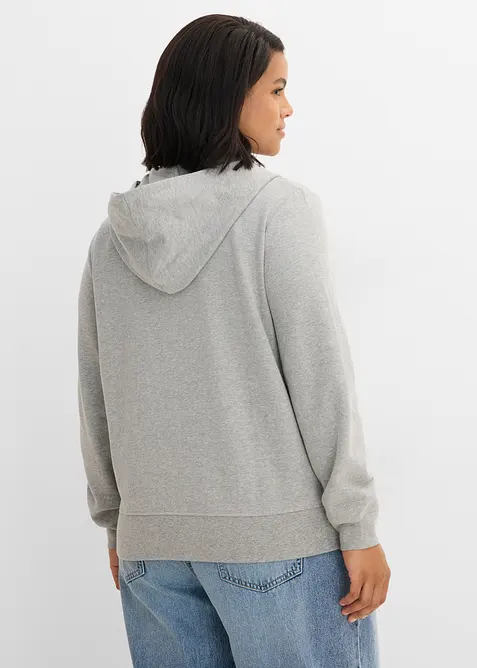 Sweat zipp&eacute; &agrave; capuche, 100% coton, bonprix