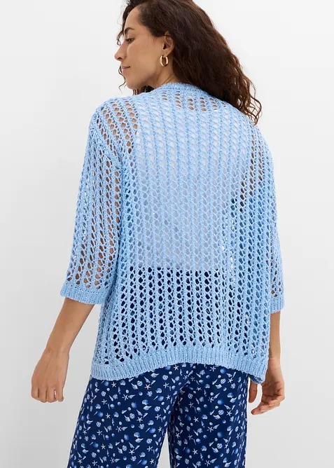 Gilet en maille ajour&eacute;e avec sequins, bonprix