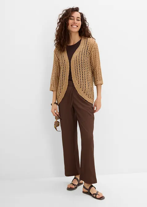 Ajour-Strickjacke mit Pailletten, bonprix