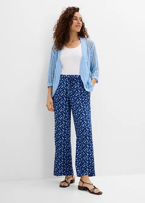 Gilet en maille ajour&eacute;e avec sequins, bonprix