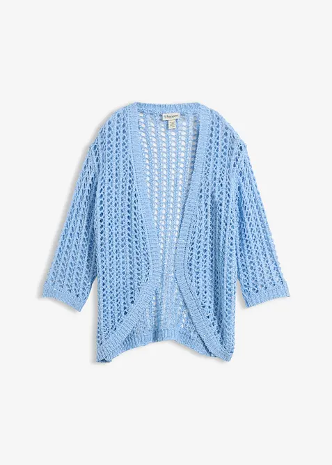 Gilet en maille ajour&eacute;e avec sequins, bonprix