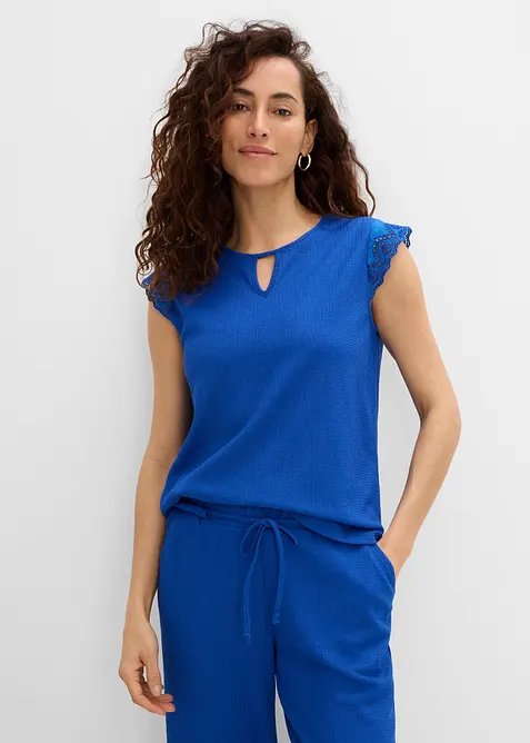 Top sans manches en cr&ecirc;pe textur&eacute;, bonprix