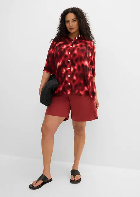Oversize-Bluse aus strukturierter Viskose, bonprix