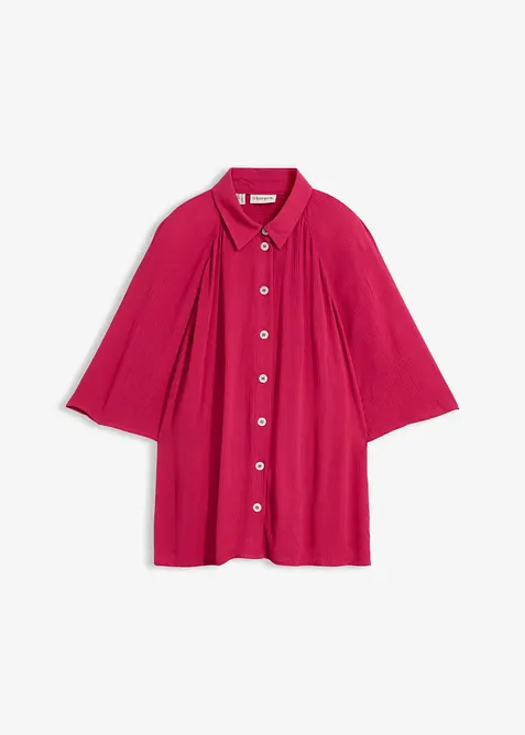 Oversize-Bluse aus strukturierter Viskose, bonprix