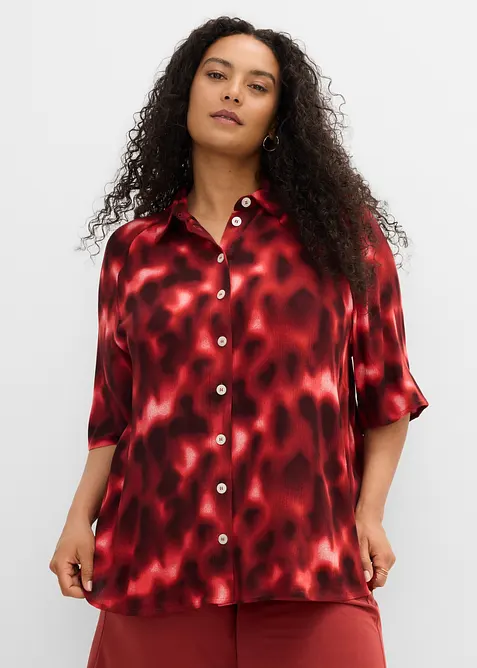 Oversize-Bluse aus strukturierter Viskose, bonprix