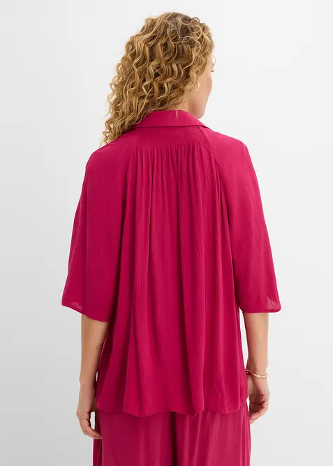 Oversize-Bluse aus strukturierter Viskose, bonprix