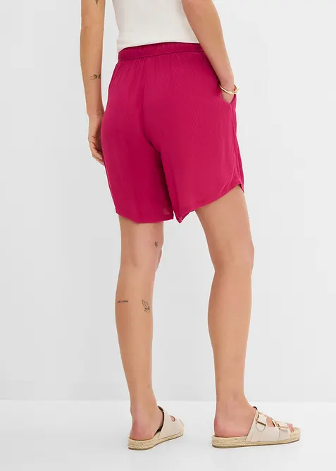Short en viscose textur&eacute;e &agrave; taille &eacute;lastiqu&eacute;e, bonprix