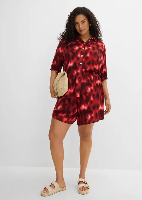 Short en viscose textur&eacute;e &agrave; taille &eacute;lastiqu&eacute;e, bonprix