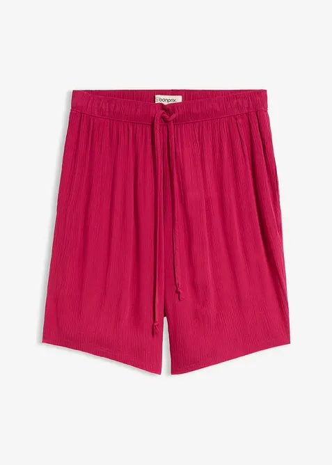 Short en viscose textur&eacute;e &agrave; taille &eacute;lastiqu&eacute;e, bonprix