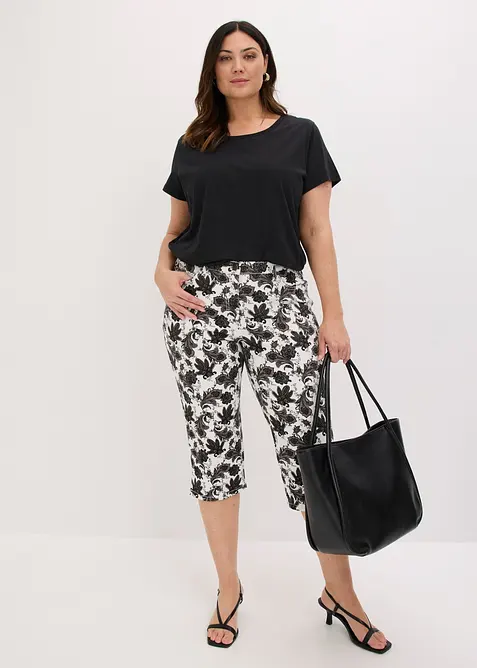 Pantalon corsaire en coton extensible, bonprix