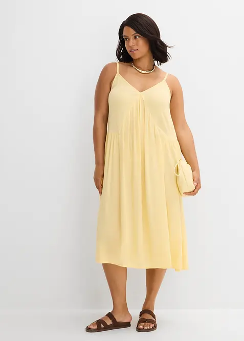 Robe midi en viscose textur&eacute;e, bonprix