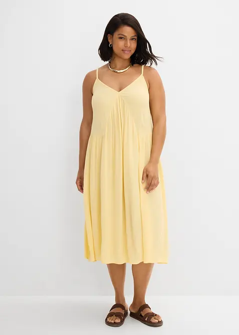 Robe midi en viscose textur&eacute;e, bonprix