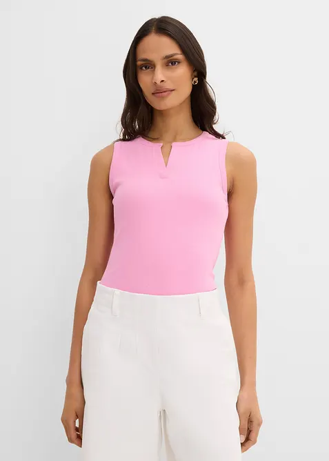 Top c&ocirc;tel&eacute; en coton extensible, bonprix