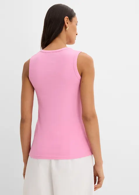 Top c&ocirc;tel&eacute; en coton extensible, bonprix