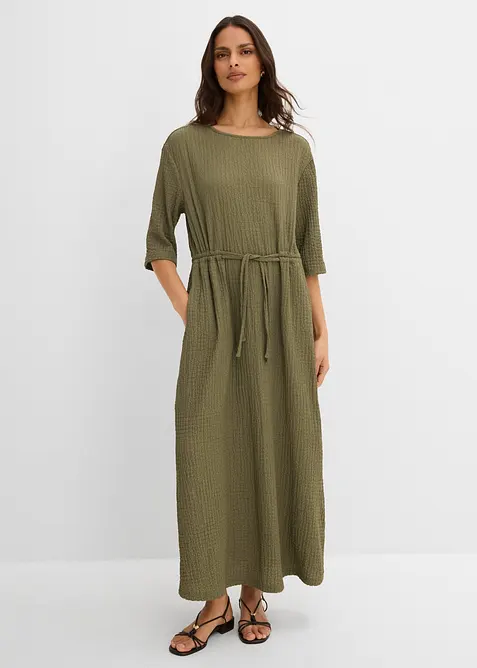 Midikleid aus strukturiertem Material, bonprix