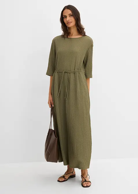 Midikleid aus strukturiertem Material, bonprix