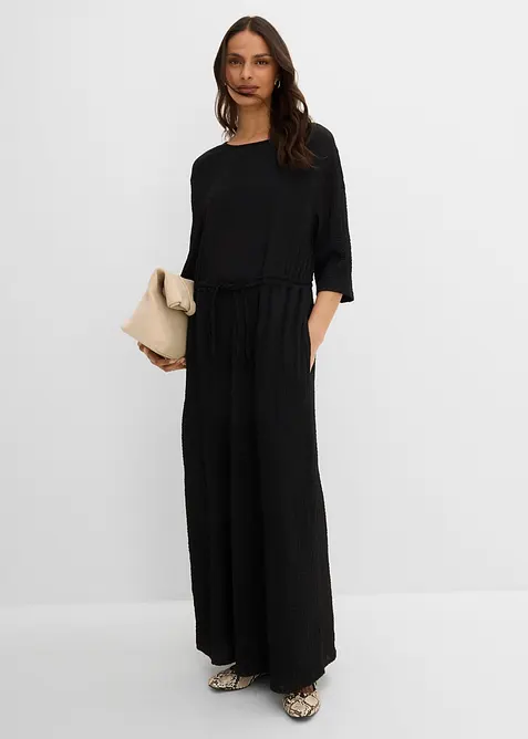 Robe midi en mati&egrave;re textur&eacute;e, bonprix