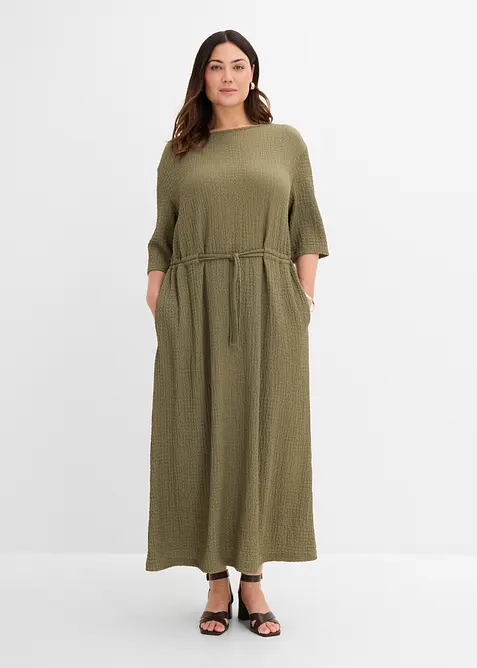 Midikleid aus strukturiertem Material, bonprix