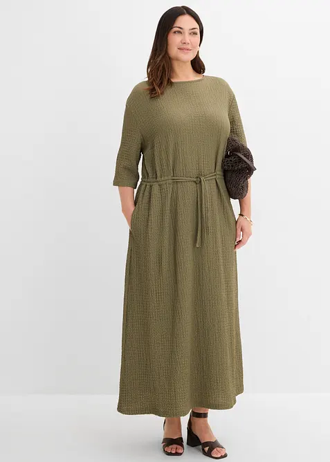 Midikleid aus strukturiertem Material, bonprix