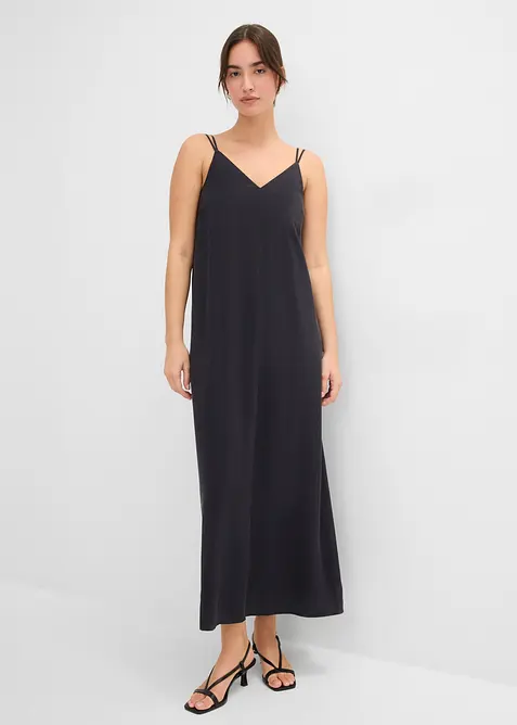 Midikleid mit verstellbaren Tr&auml;gern aus Viskose-Mix, bonprix
